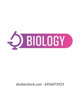 microscope and biology word on white background. microscope and biology word banner