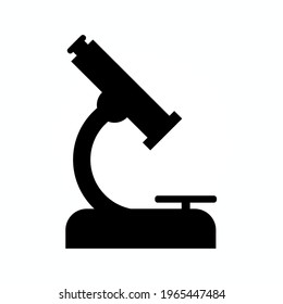 microscope black icon in flat style isolated. Vector Symbol illustration.