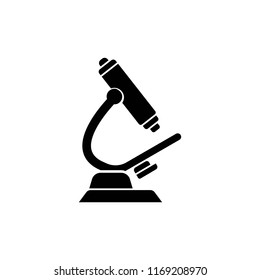 Microscope black icon vector