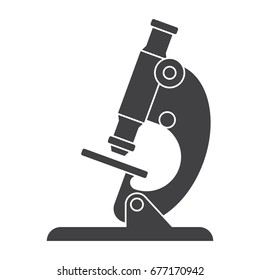 Microscope black vector silhouette on white background