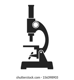 microscope black web icon. vector illustration