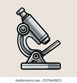 microscope cartoon colored isolated drawing line style sketch classic vintage design illustration