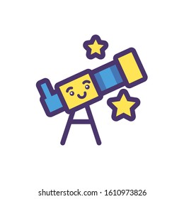 microscope cartoon design, Kawaii expression cute character funny and emoticon theme Vector illustration