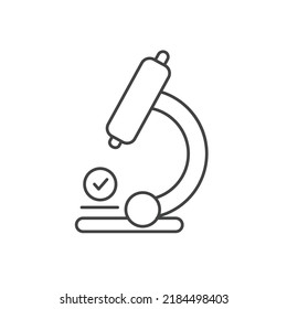 Microscope and check mark icons  symbol vector elements for infographic web