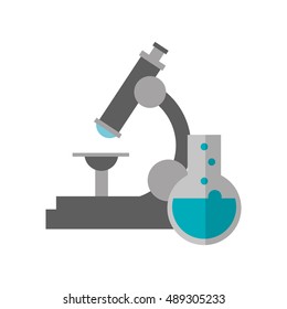 microscope and chemistry flask icon