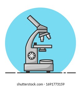 Microscope Chemistry Laboratory Symbol. Filled Icon Vector Design 