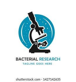 microscope and circle logo design