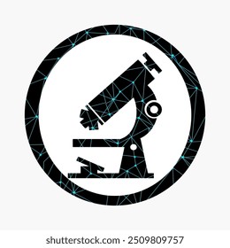 microscope in circle symbol background