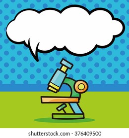 Microscope color doodle, speech bubble