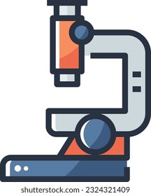 Microscope Color Line Icon - Single Icon, Vector