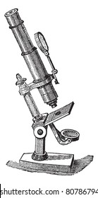 Microscope Compose, vintage engraved illustration.  Trousset encyclopedia (1886 - 1891).