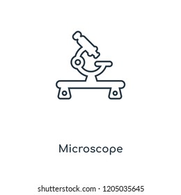 Microscope concept line icon. Linear Microscope concept outline symbol design. This simple element illustration can be used for web and mobile UI/UX.