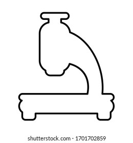 microscope coronavirus object line icon