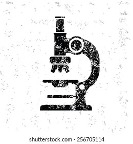 Microscope design on old paper,grunge vector