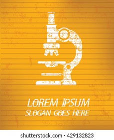 Microscope design on yellow background,vector