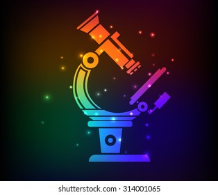 Microscope design,rainbow concept,clean vector