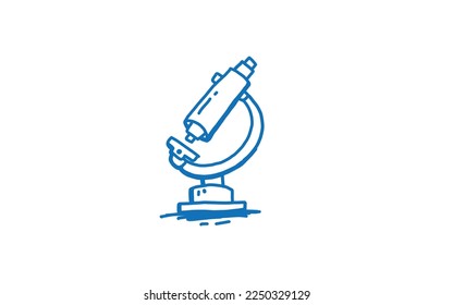 MICROSCOPE Doodle art illustration with black and white style.