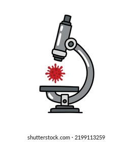 Microscope Doodle Icon, Vector Illustration