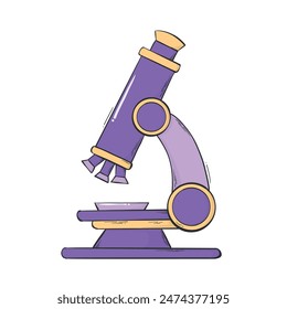 microscope doodle illustration, cartoon element for prints, cards, posters, banners, signs. School, education, science theme. EPS 10