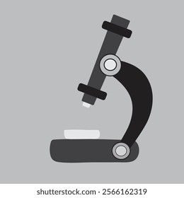 Microscope drawing illustration for science, medical research infographics