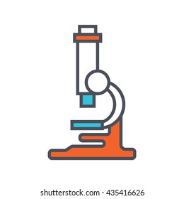 microscope education, research icon concept