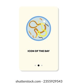 Microscope examination flat icon. Glass, study, bacteria isolated vector sign. Microorganism and analysis concept. Vector illustration symbol elements for web design and apps