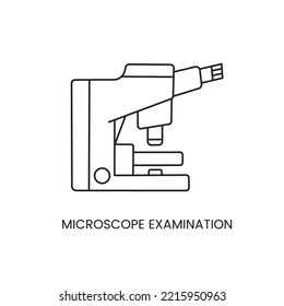 Microscope examination of laboratory tests, line icon in vector.