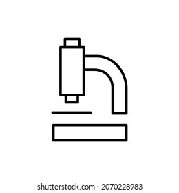 Icono negro de exploración del microscopio. Exploración del microscopio médico. Símbolo de contorno aislado plano moderno, símbolo utilizado para: ilustración, logo, móvil, app, design, web, dev, ui, ux, gui. EPS vectorial 10