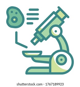 Icono de Relleno de microscopio Twotone. Concepto de laboratorio.
