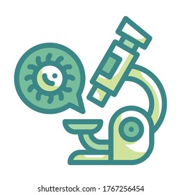 Microscope Fill Twotone icon. Virus Transmission Concept.