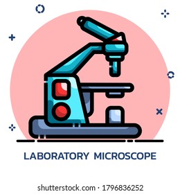 Estilo de contorno relleno del microscopio. Diseño de iconos para aplicaciones móviles, sitio web.