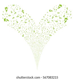 Microscope fireworks stream. Vector illustration style is flat eco green iconic symbols on a white background. Object double fountain done from random icons.