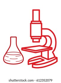 Microscope and flask icon