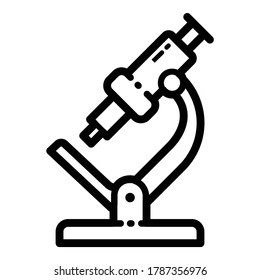 Microscope Flat Icon Isolated On White Background