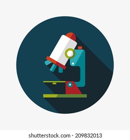 microscope flat icon with long shadow