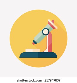 microscope flat icon with long shadow