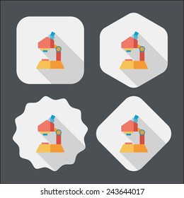 microscope flat icon with long shadow