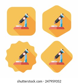 microscope flat icon with long shadow