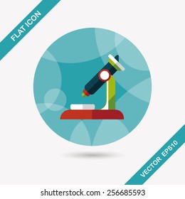microscope flat icon with long shadow