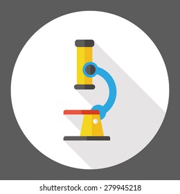 microscope flat icon with long shadow
