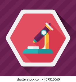 microscope flat icon with long shadow