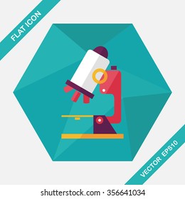 microscope flat icon with long shadow,eps10