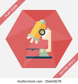 microscope flat icon with long shadow,eps10