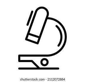 Microscope flat icon. Pictogram for web. Line stroke. Isolated on white background. Simple biology icons vector eps10