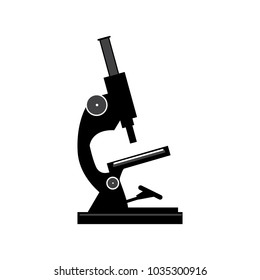 Microscope flat icon for school study and science laboratory. Vector illustration