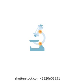 Microscope Flat Icon - Science and Chemical Elements Icon Vector Illustration Isolated.