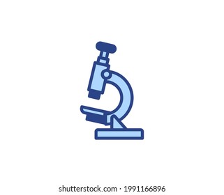 Microscope flat icon. Thin line signs for design logo, visit card, etc. Single high-quality outline symbol for web design or mobile app. Medical outline pictogram.