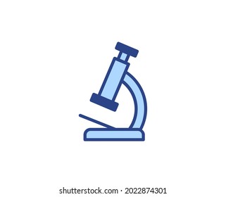 Microscope flat icon. Thin line signs for design logo, visit card, etc. Single high-quality outline symbol for web design or mobile app. Medical outline pictogram.