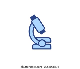 Microscope flat icon. Thin line signs for design logo, visit card, etc. Single high-quality outline symbol for web design or mobile app. Medical outline pictogram.