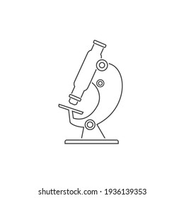 Microscope Flat Line Icon. Vector Illustration